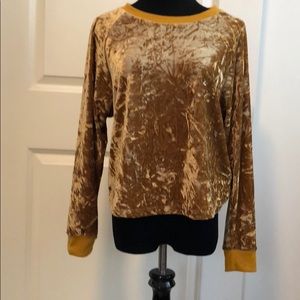 Mustard/gold crushed velvet long sleeve